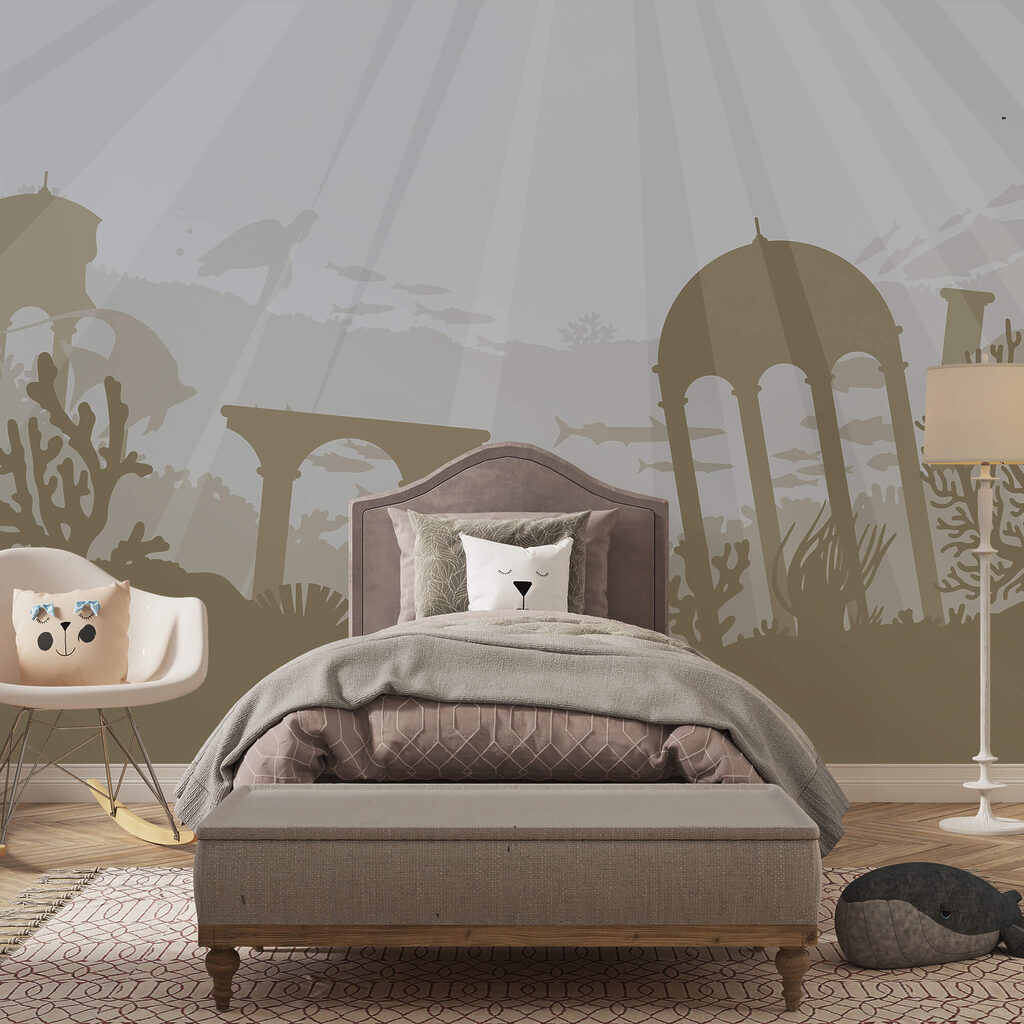 Egy épület sziluettje víz alatt Egy épület sziluettje víz alatt