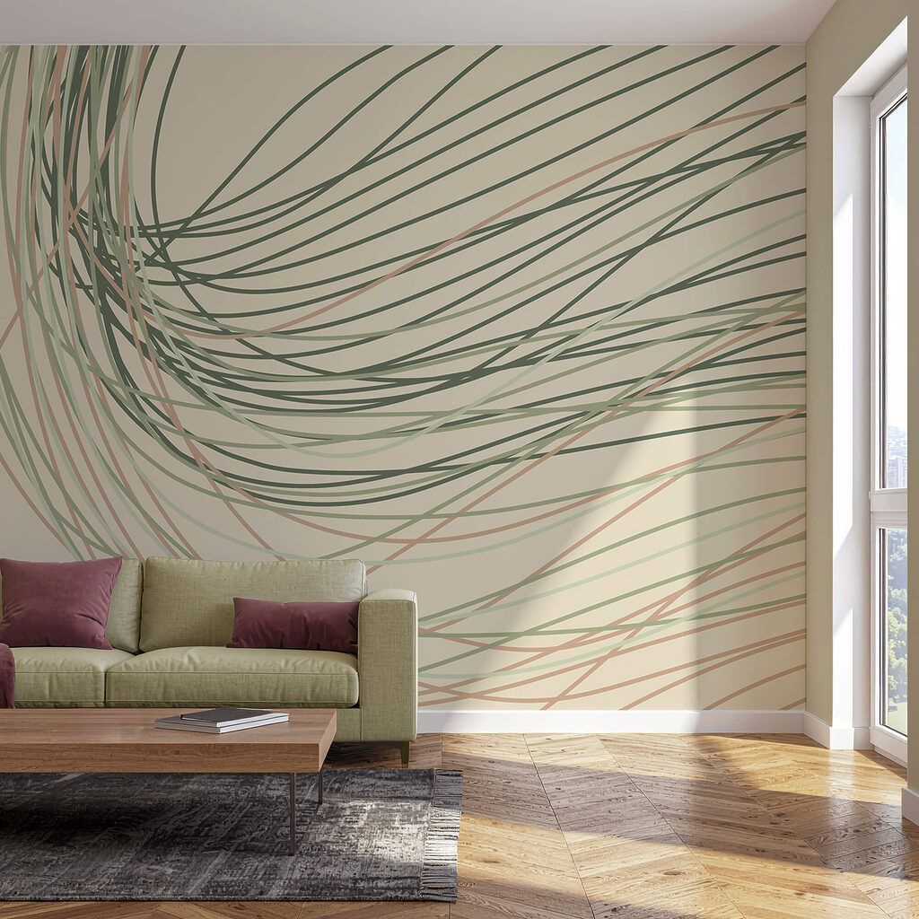 Áradó vonalak lágy pasztellszínekben