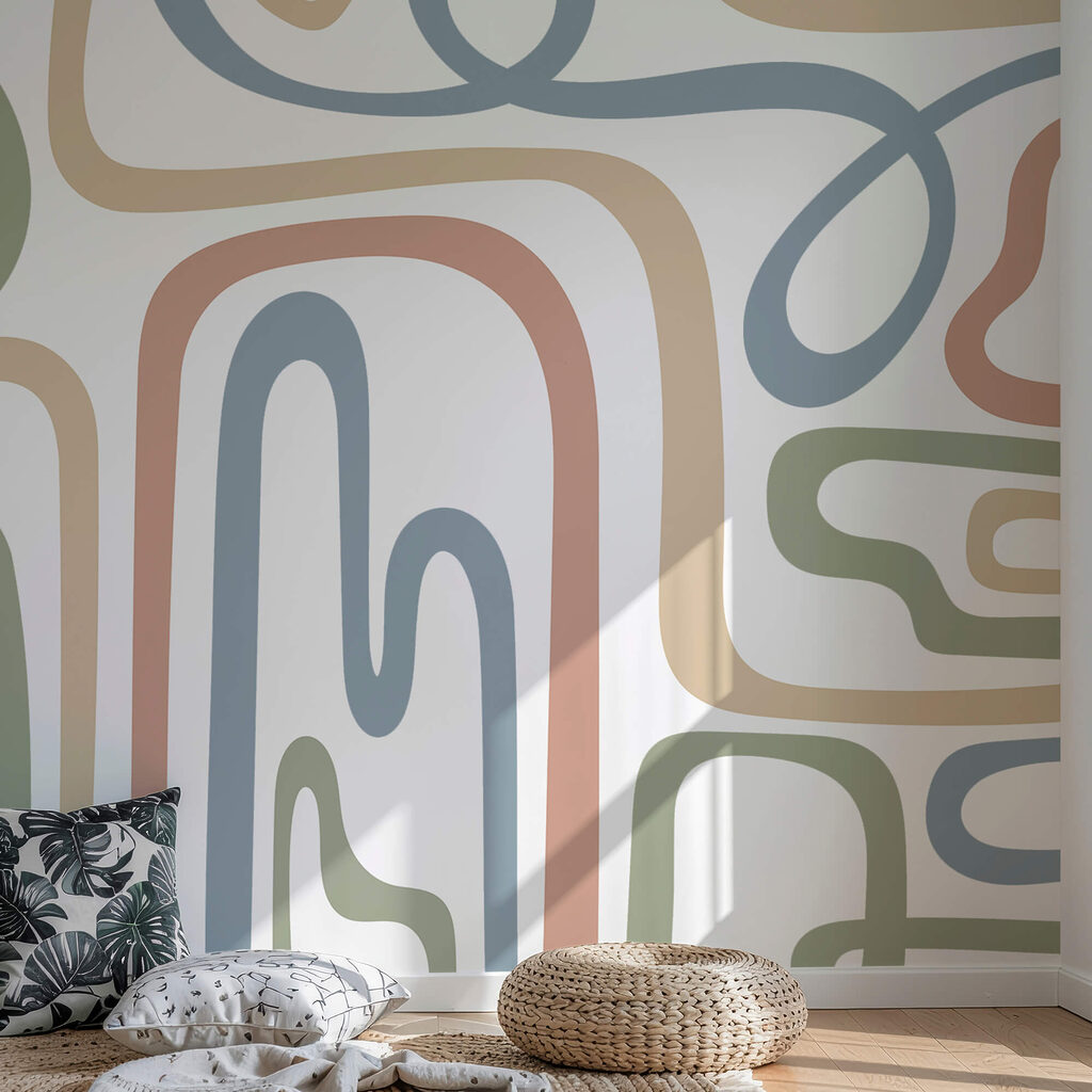 Színes vonalak fehér háttéren