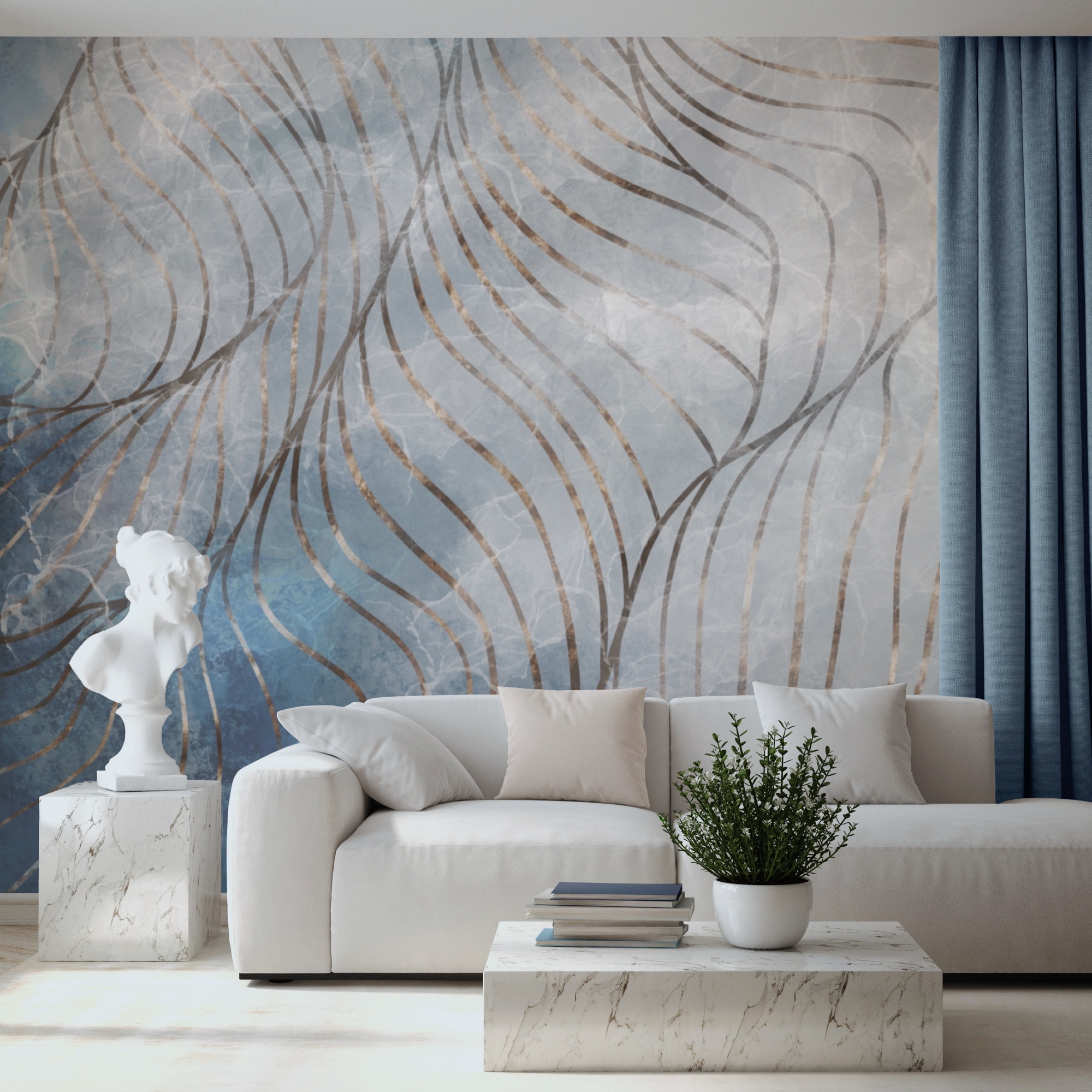 Elegáns ívek hűvös színekben Elegáns ívek hűvös színekben