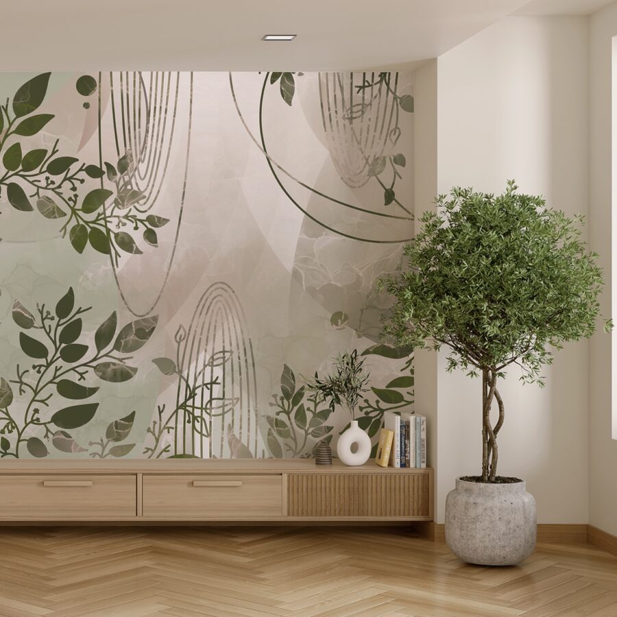 Természet ihlette absztrakt design zöld színben