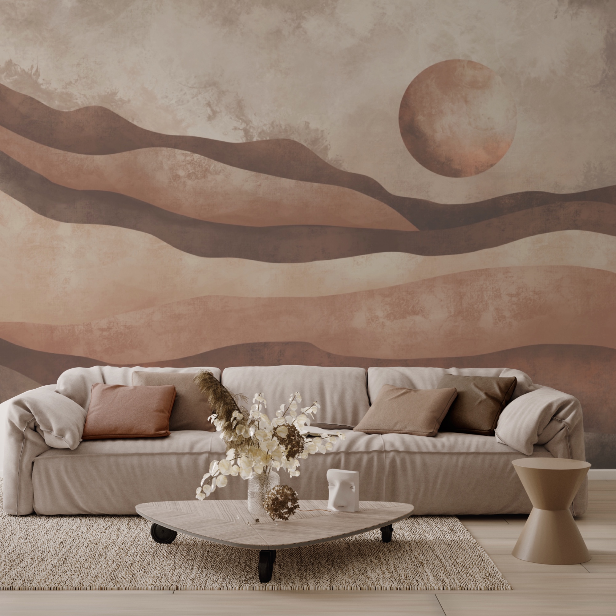 Festmény egy sivatagi tájról