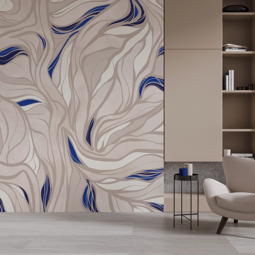 Kék és fehér vonalakból álló minta