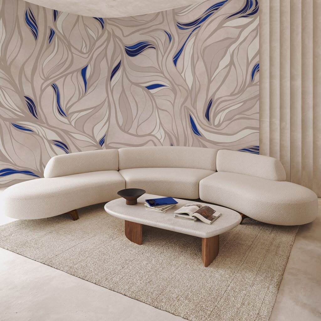 Kék és fehér vonalakból álló minta