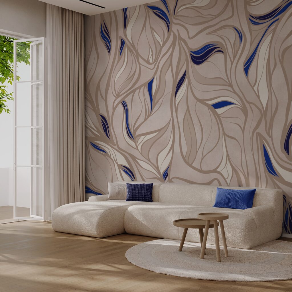 Kék és barnásbarna vonalak mintázata