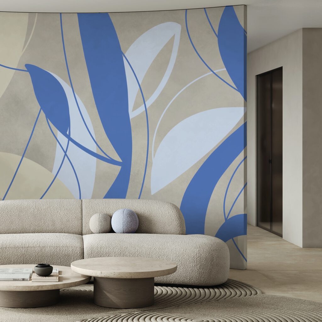 Kék és fehér örvények szürke háttéren Kék és fehér örvények szürke háttéren