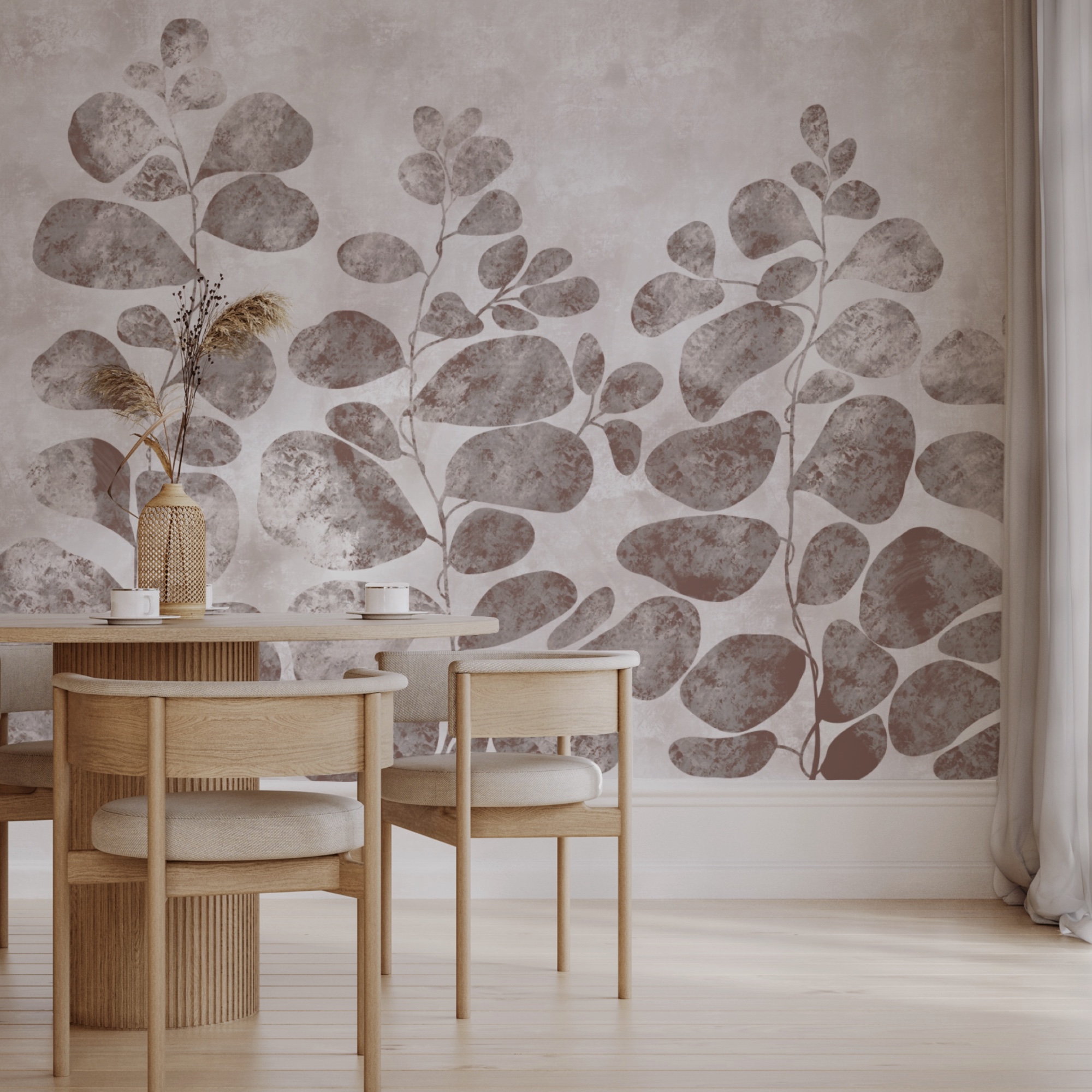 Lágy levelek egy tompa háttéren