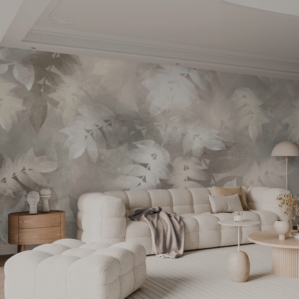 Szürke és fehér háttér levelekkel