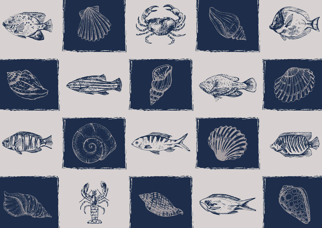Pattern of sea creatures