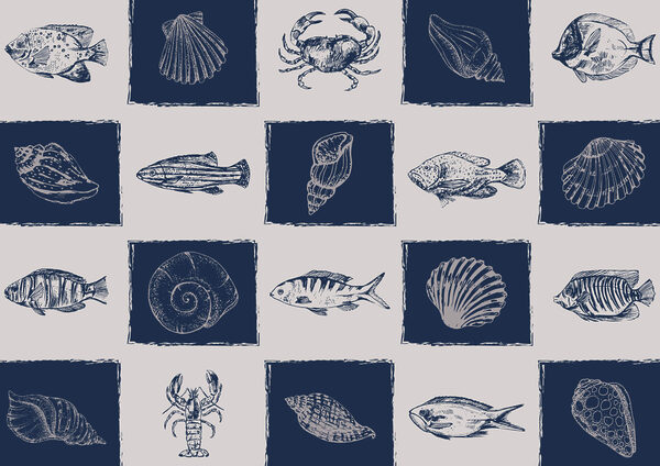 Pattern of sea creatures