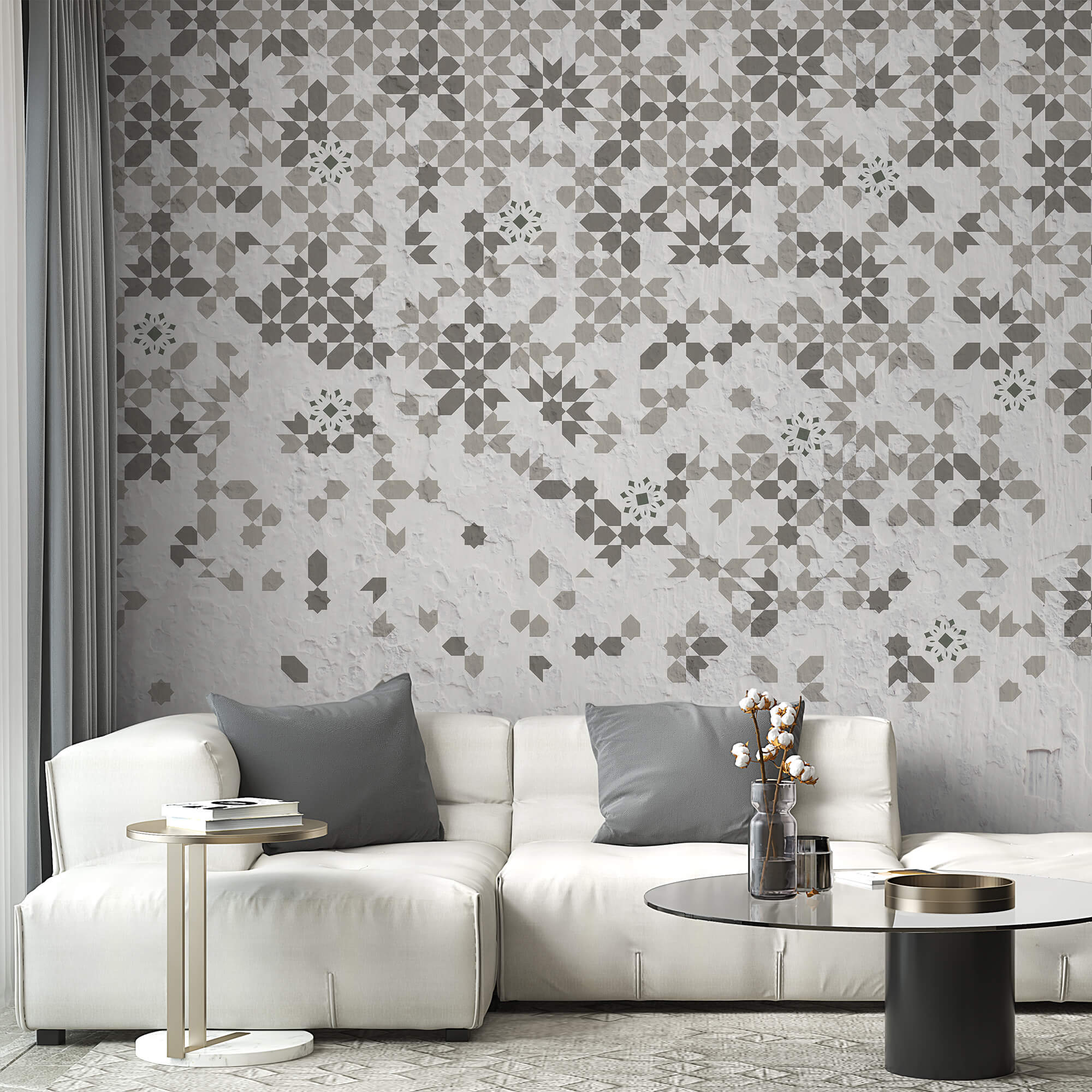 Fal sok különböző mintával