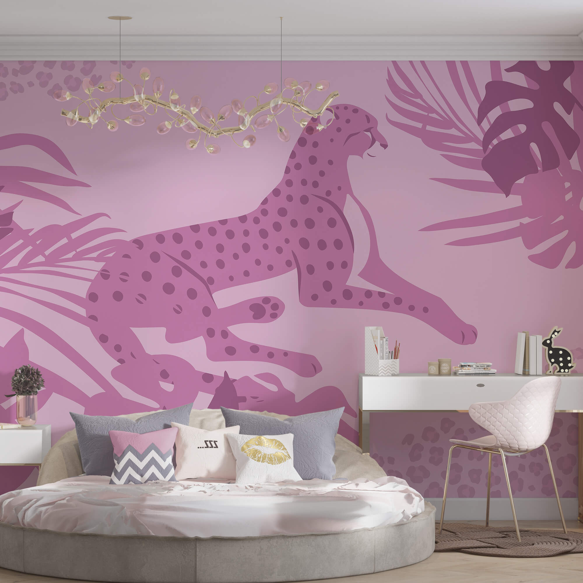 Lila gepárd rózsaszín foltokkal