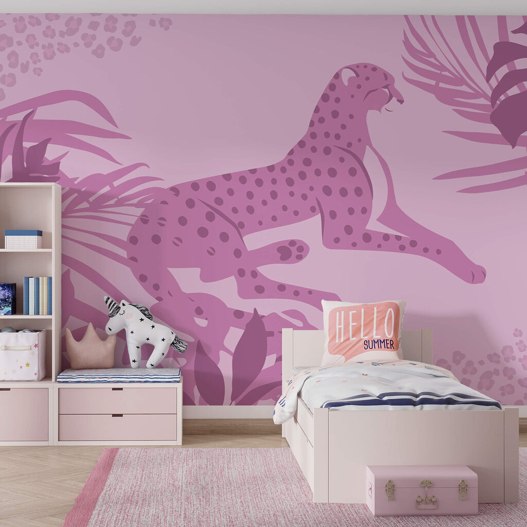 Lila gepárd rózsaszín foltokkal