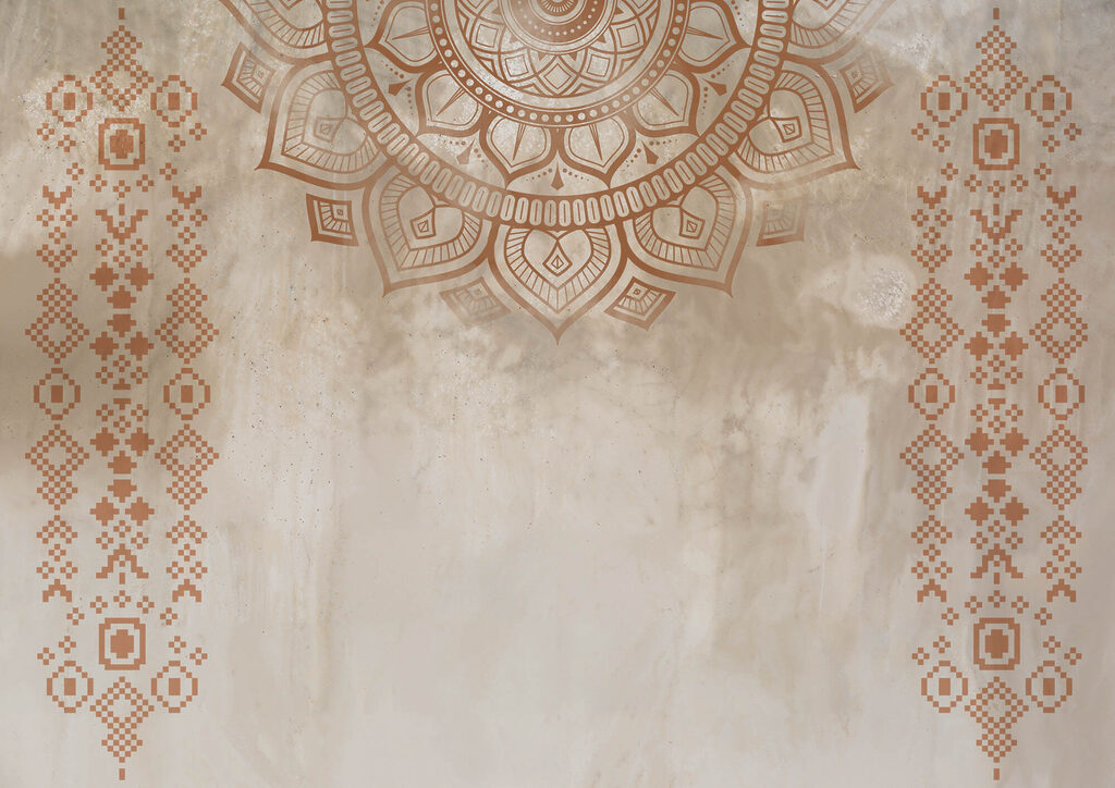 Fehér és barna mandala Fehér és barna mandala
