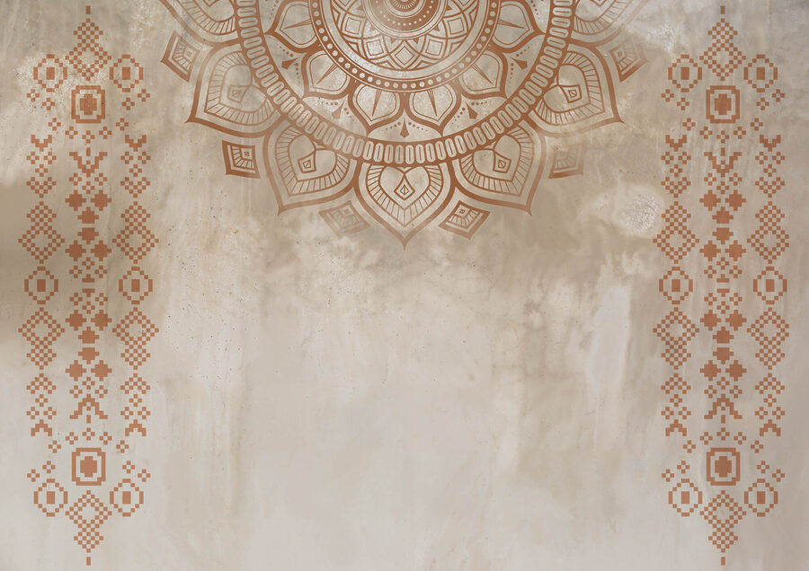 Fehér és barna mandala