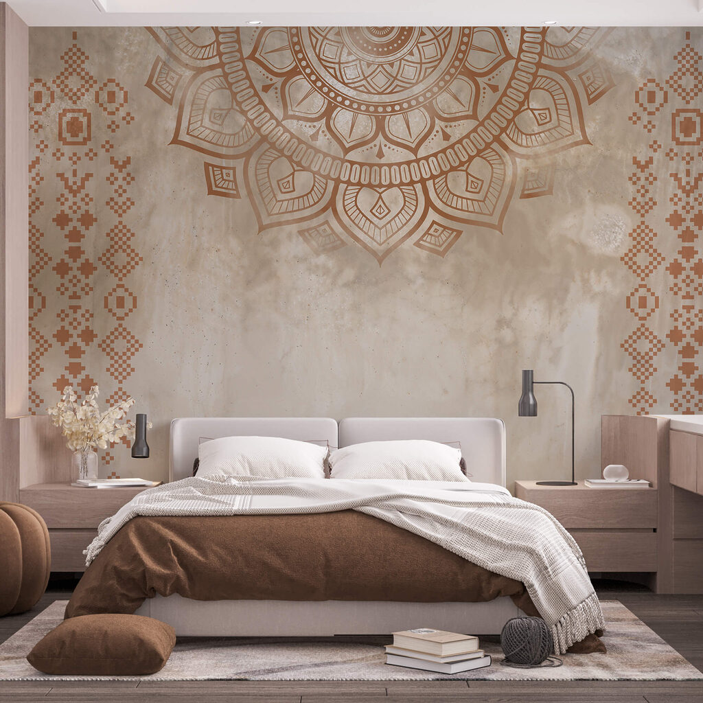 Fehér és barna mandala Fehér és barna mandala