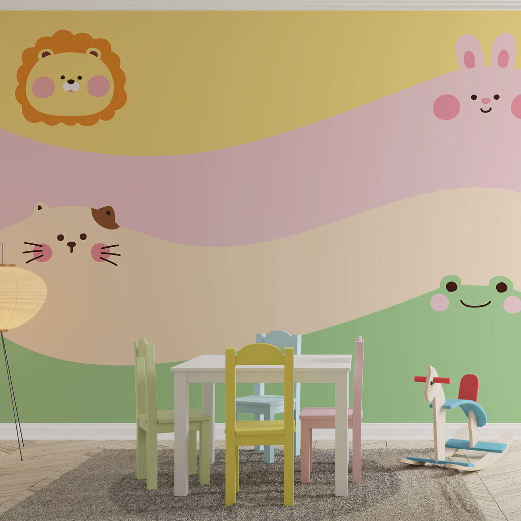 Állatcsoport egy oroszlánnal és egy oroszlánnal