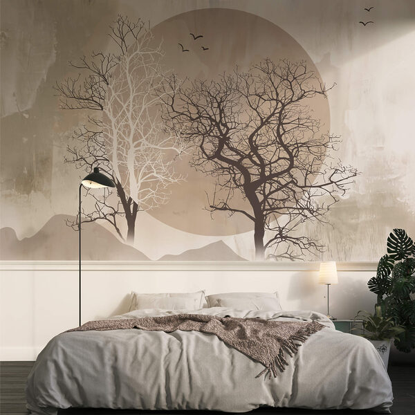 Fotótapéta Fák és a nap festménye (Cikkszám: t00243) Fotótapéta Fotótapéta Fák és a nap festménye (Cikkszám: t00243)