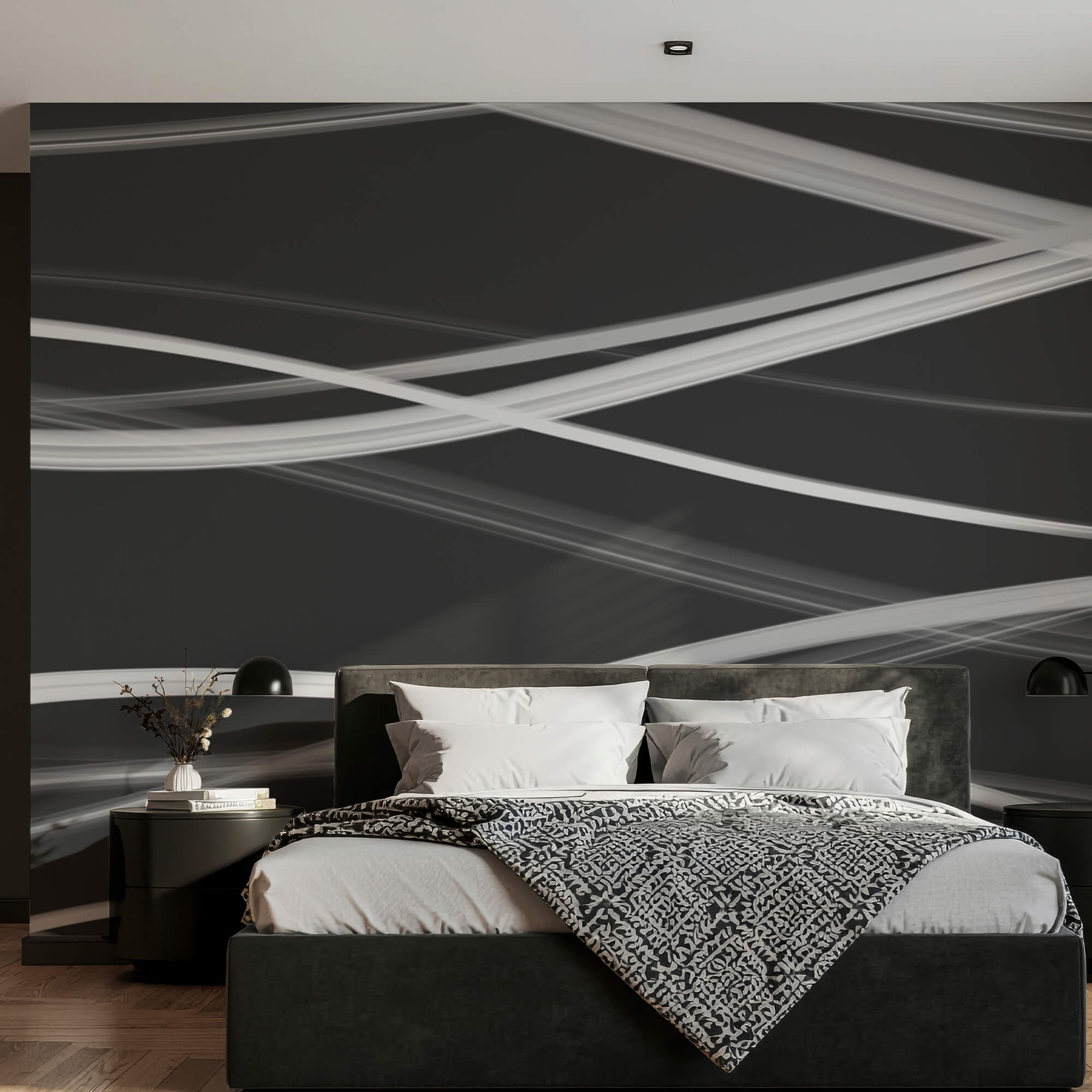 Fehér vonalak fekete háttéren