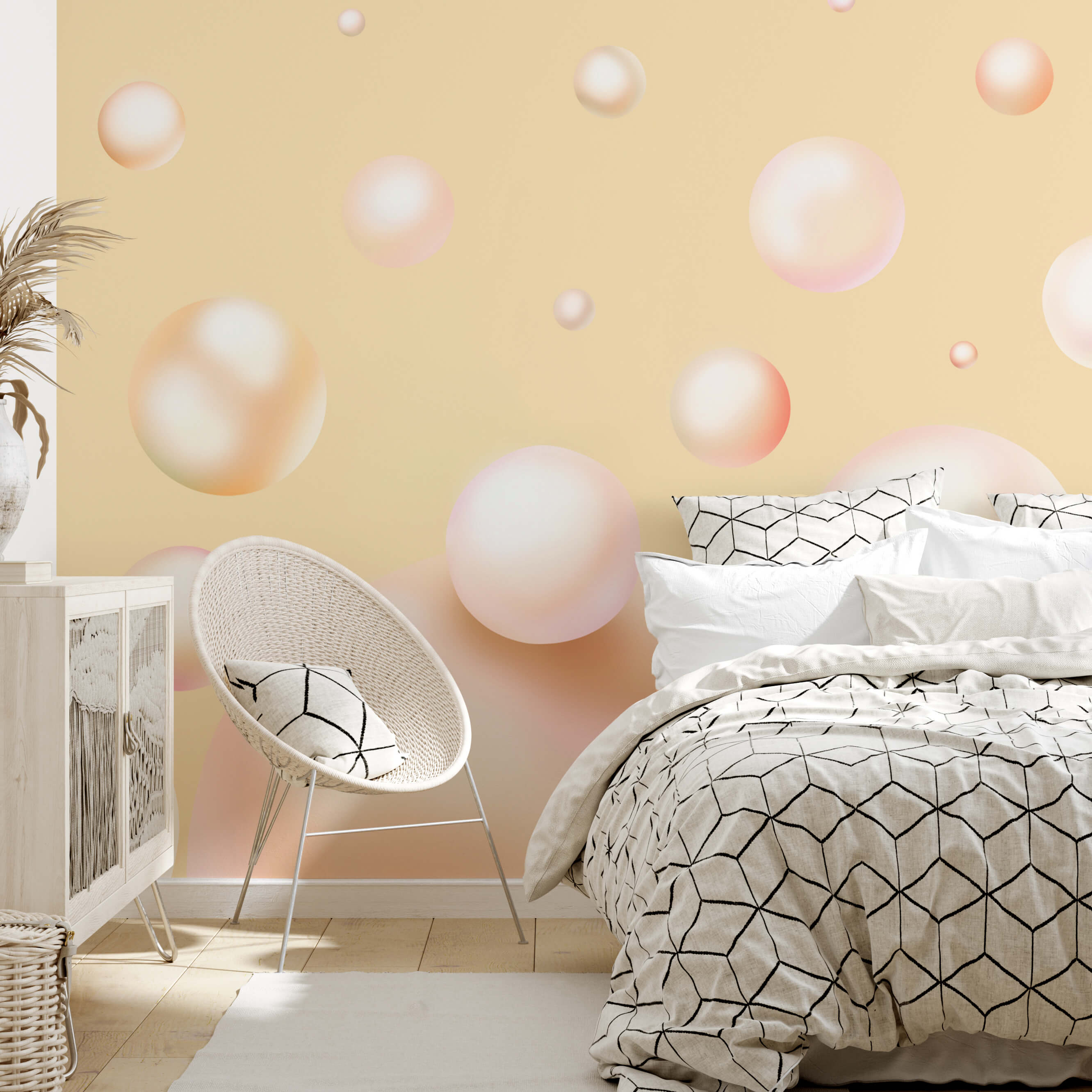 A lebegő gömbök álomszerű jelenetet teremtenek