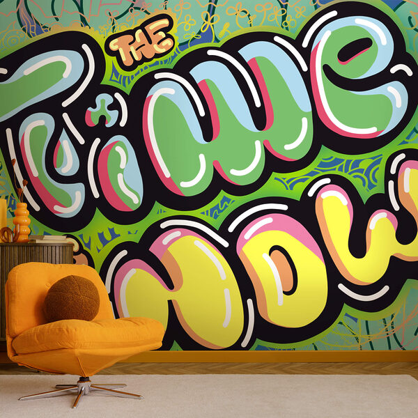 Színes graffiti zöld háttéren Színes graffiti zöld háttéren