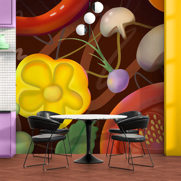 Friss zöldségek vibráló elrendezése Friss zöldségek vibráló elrendezése
