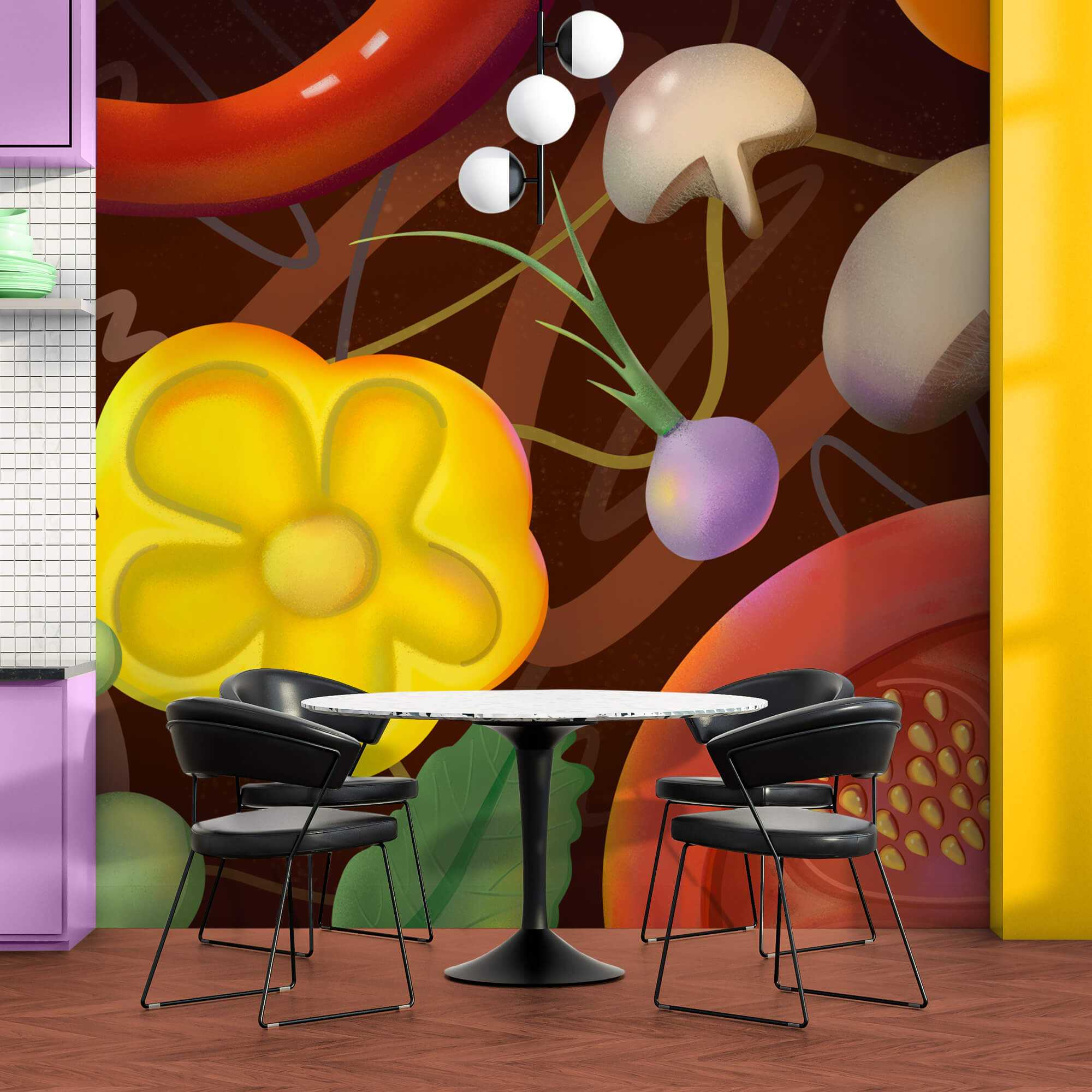 Friss zöldségek vibráló elrendezése Friss zöldségek vibráló elrendezése