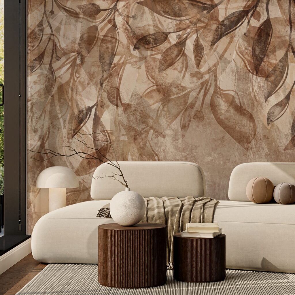 Barna és fehér virágmintás Barna és fehér virágmintás