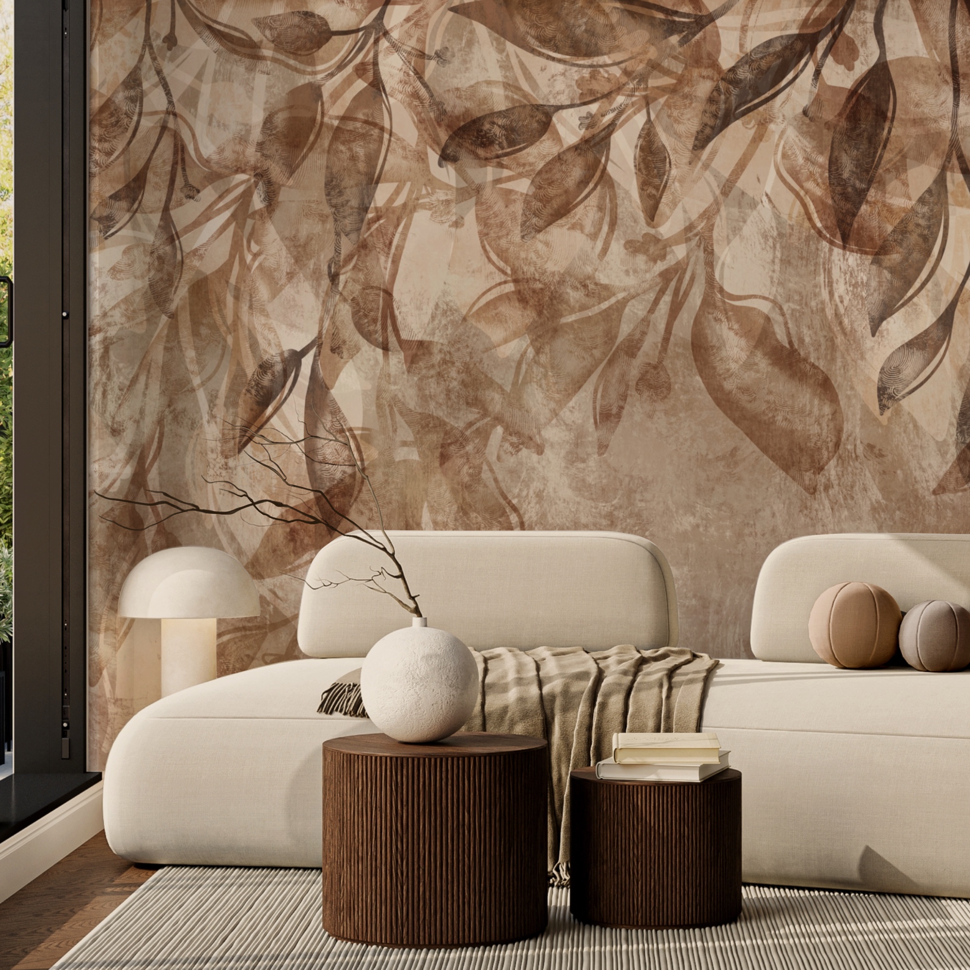 Barna és fehér virágmintás Barna és fehér virágmintás