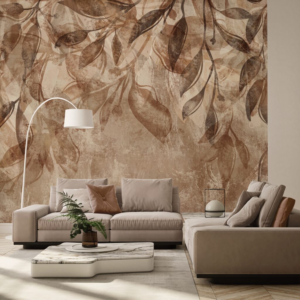 Barna és fehér virágmintás Barna és fehér virágmintás