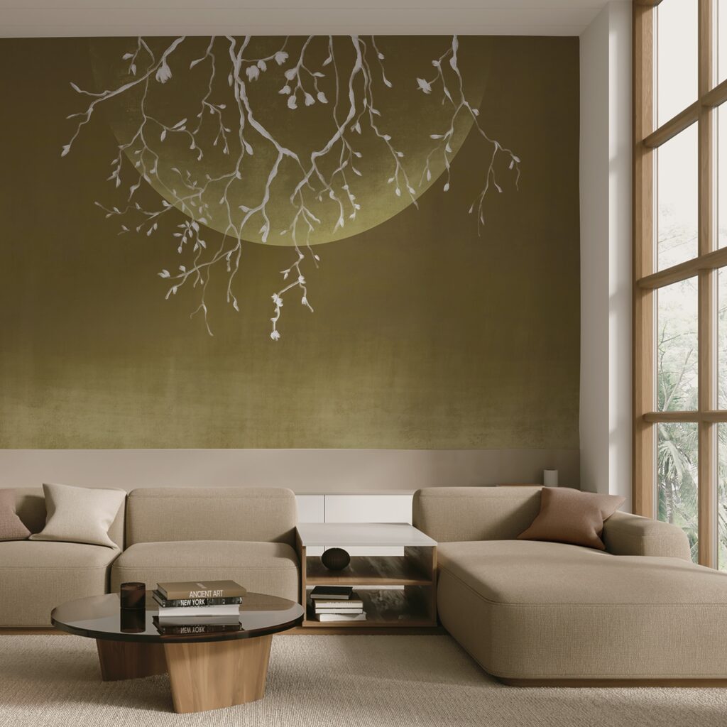 Faágak levelekkel és holddal Faágak levelekkel és holddal