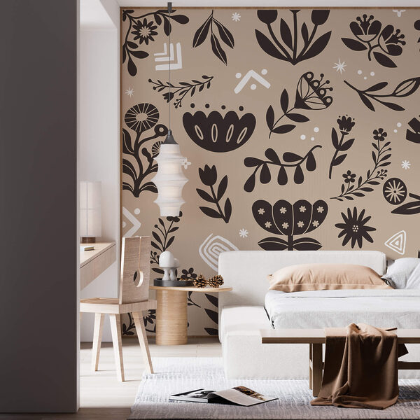 Virágok és levelek mintája