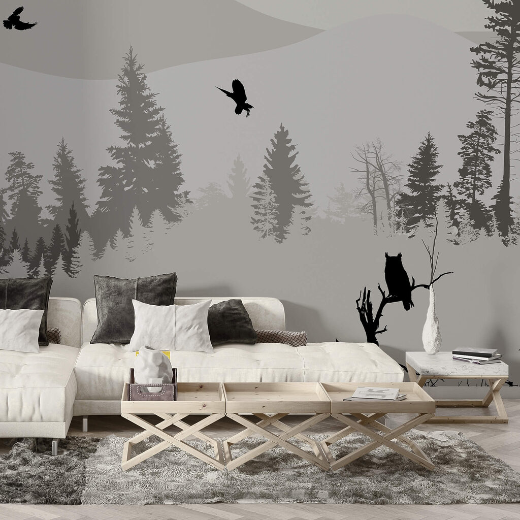 Madarak repülnek egy havas hegy felett