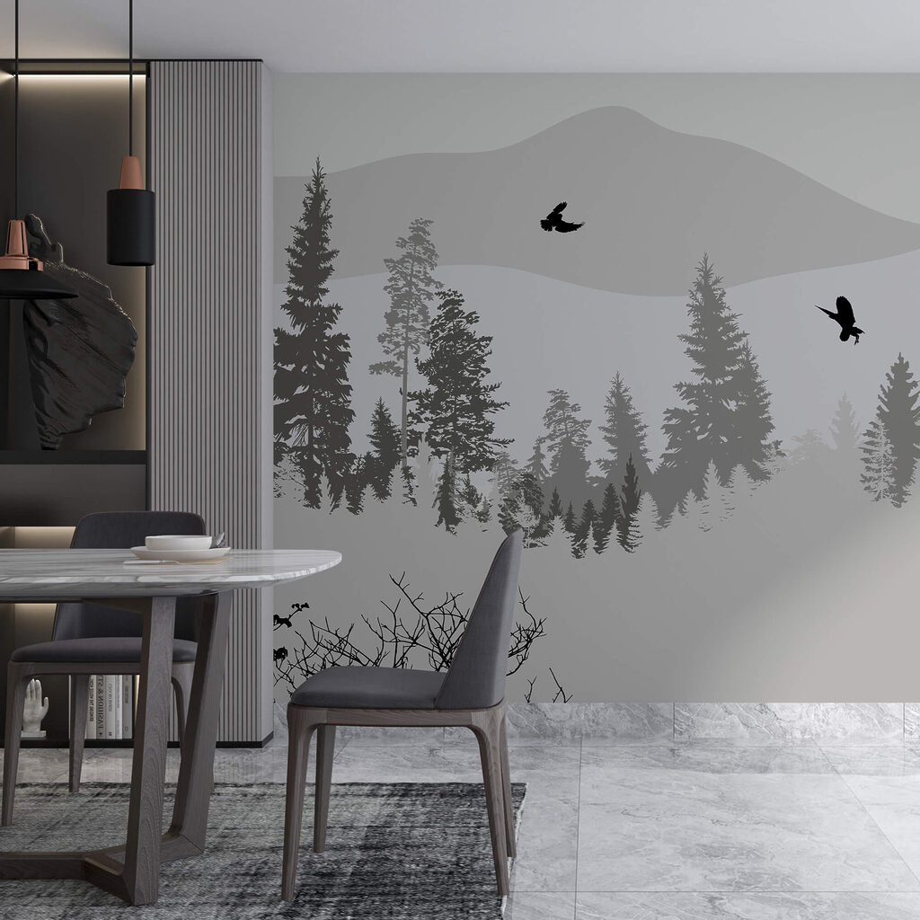 Madarak repülnek egy havas hegy felett