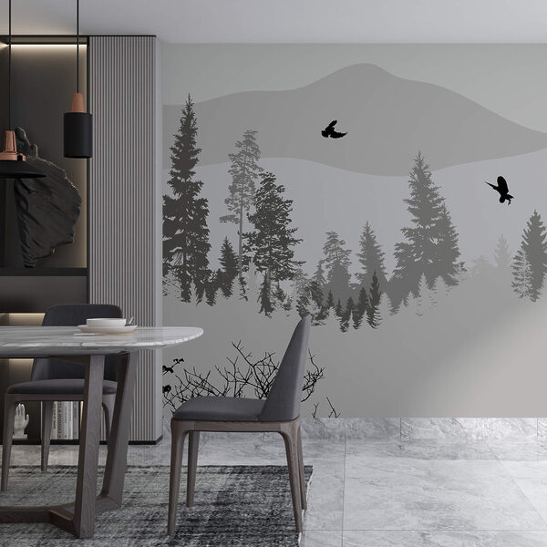 Madarak repülnek egy havas hegy felett