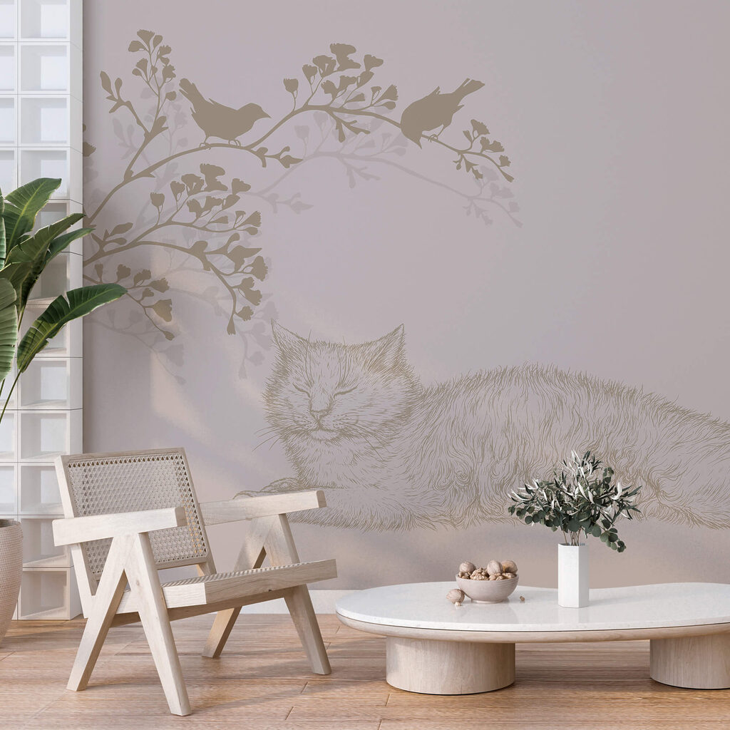 Macska fekszik egy faágon Macska fekszik egy faágon