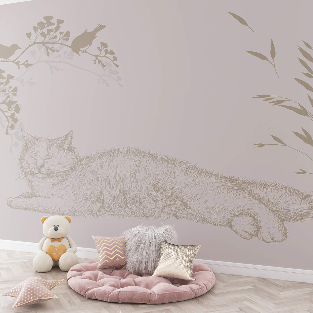 Macska fekszik egy faágon Macska fekszik egy faágon