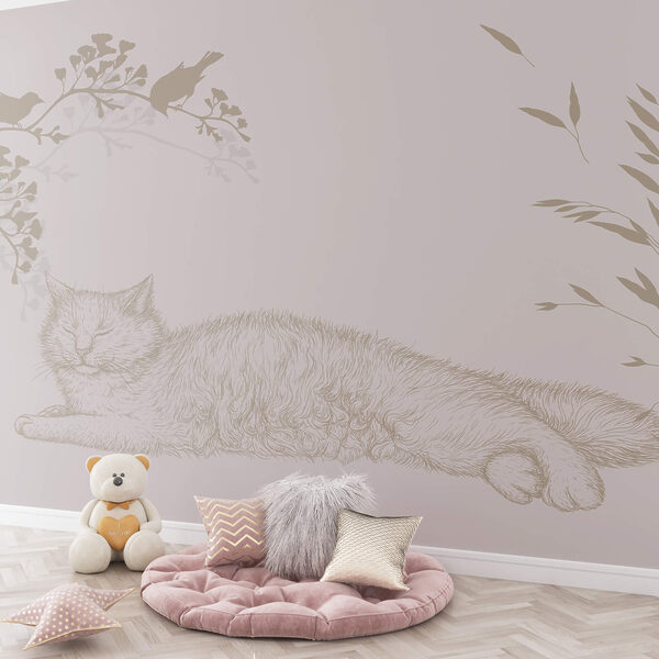 Macska fekszik egy faágon Macska fekszik egy faágon