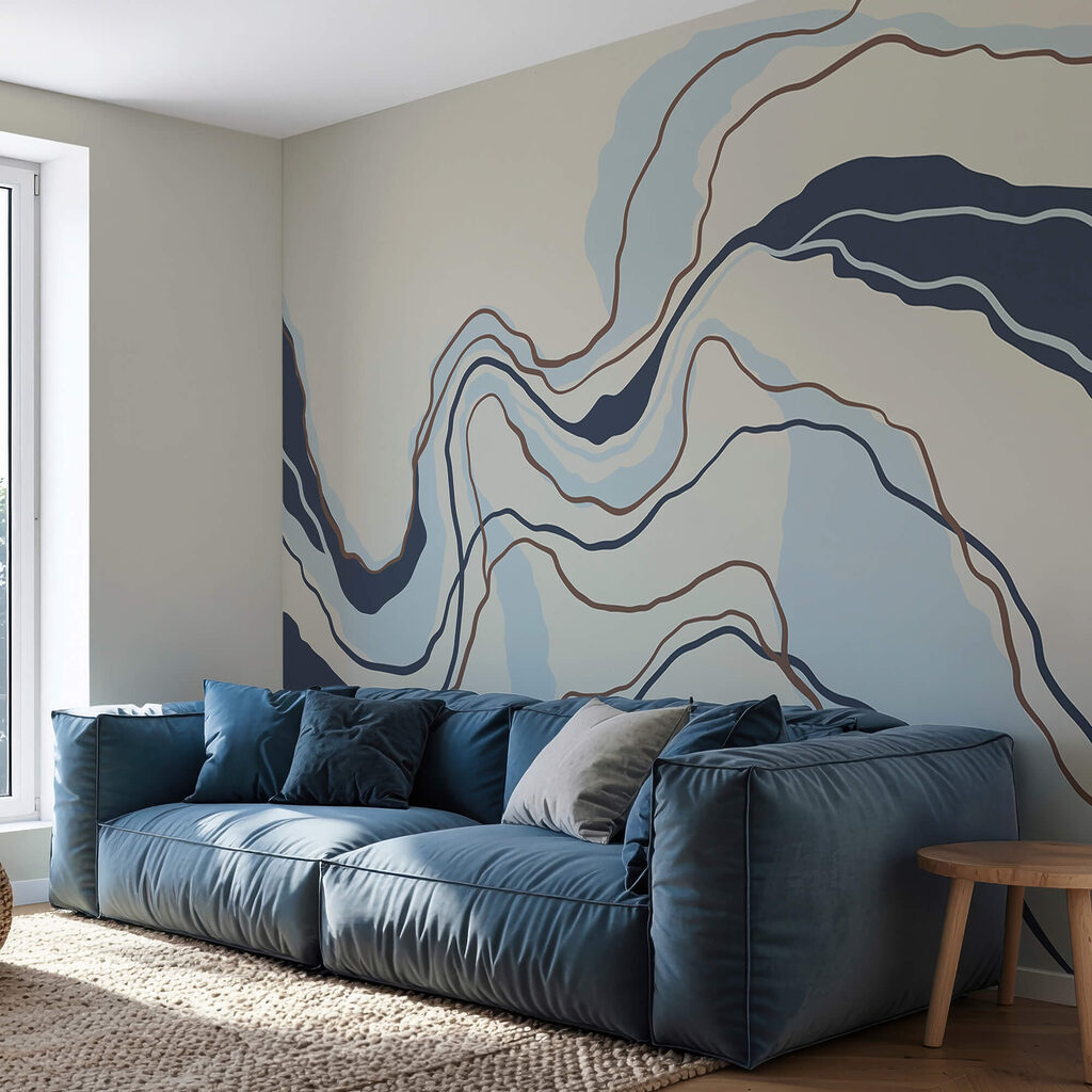 Áramló vonalak nyugodt árnyalatokban