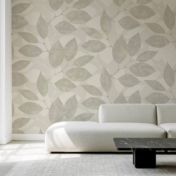 Wall murals Pattern of leaves on a white background Wall murals Pattern of leaves on a white background