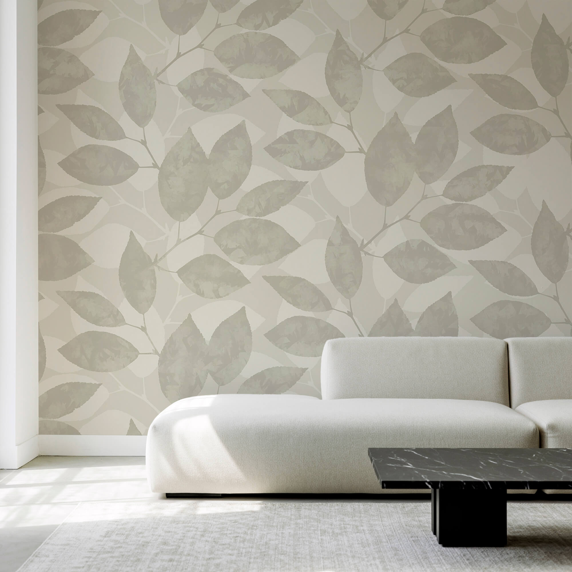 Wall murals Pattern of leaves on a white background Wall murals Pattern of leaves on a white background