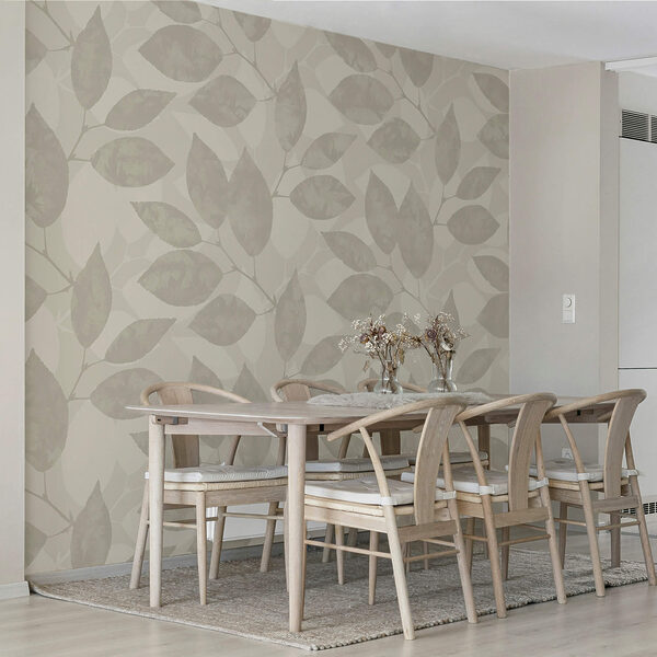 Wall murals Pattern of leaves on a white background Wall murals Pattern of leaves on a white background