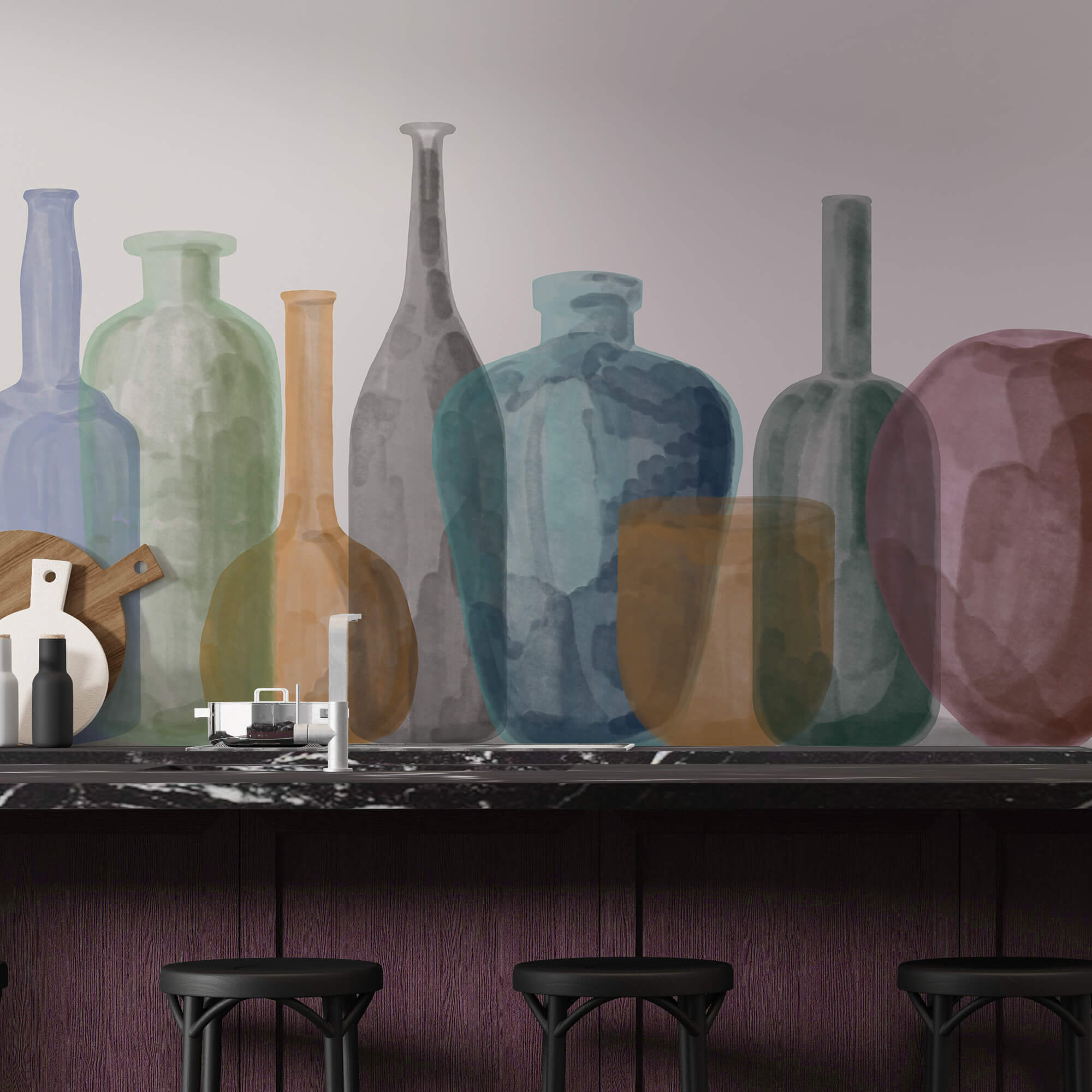 Üvegpalackok csoportja