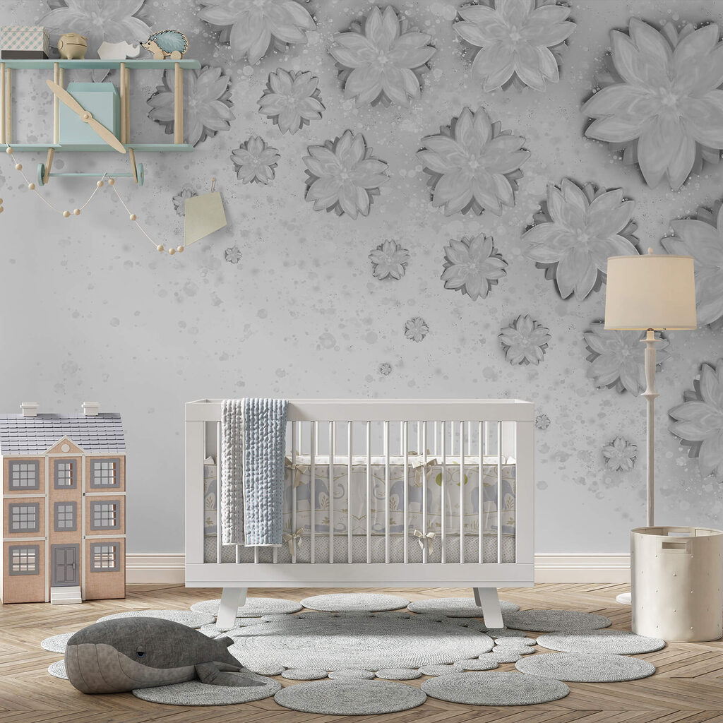 Fehér virágok fehér felületen