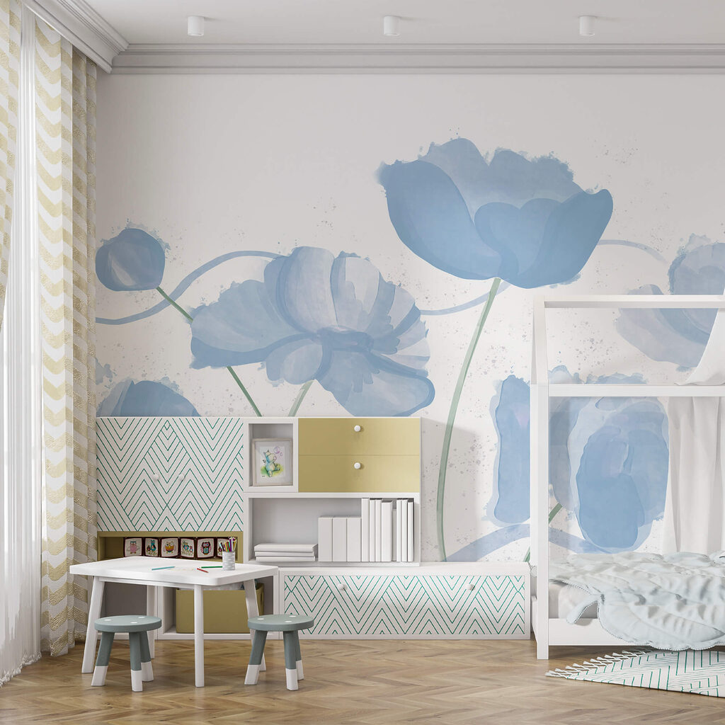 Finom virágok lágy kék árnyalatokban