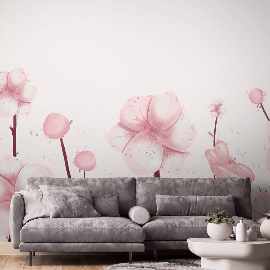 Rózsaszín virágok csoportja