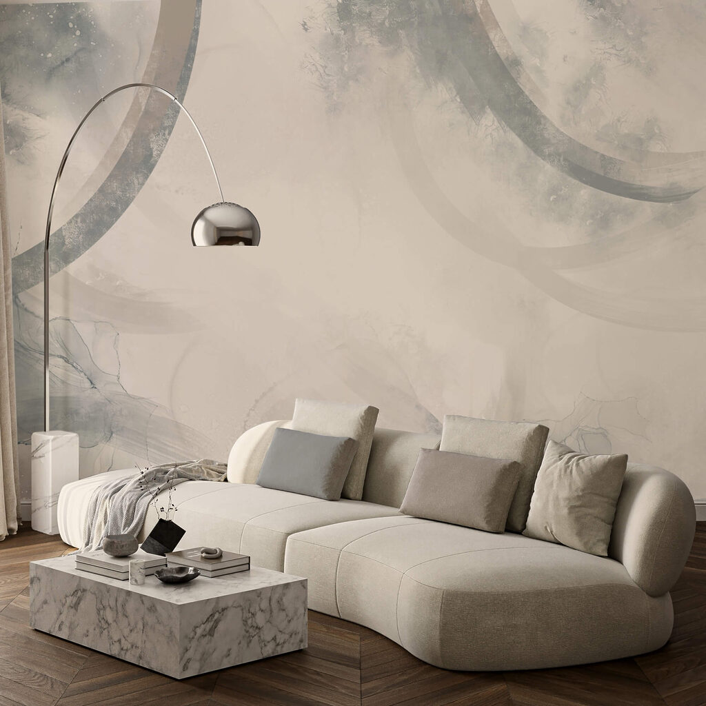 Fehér és szürke háttér fekete-fehér körökkel