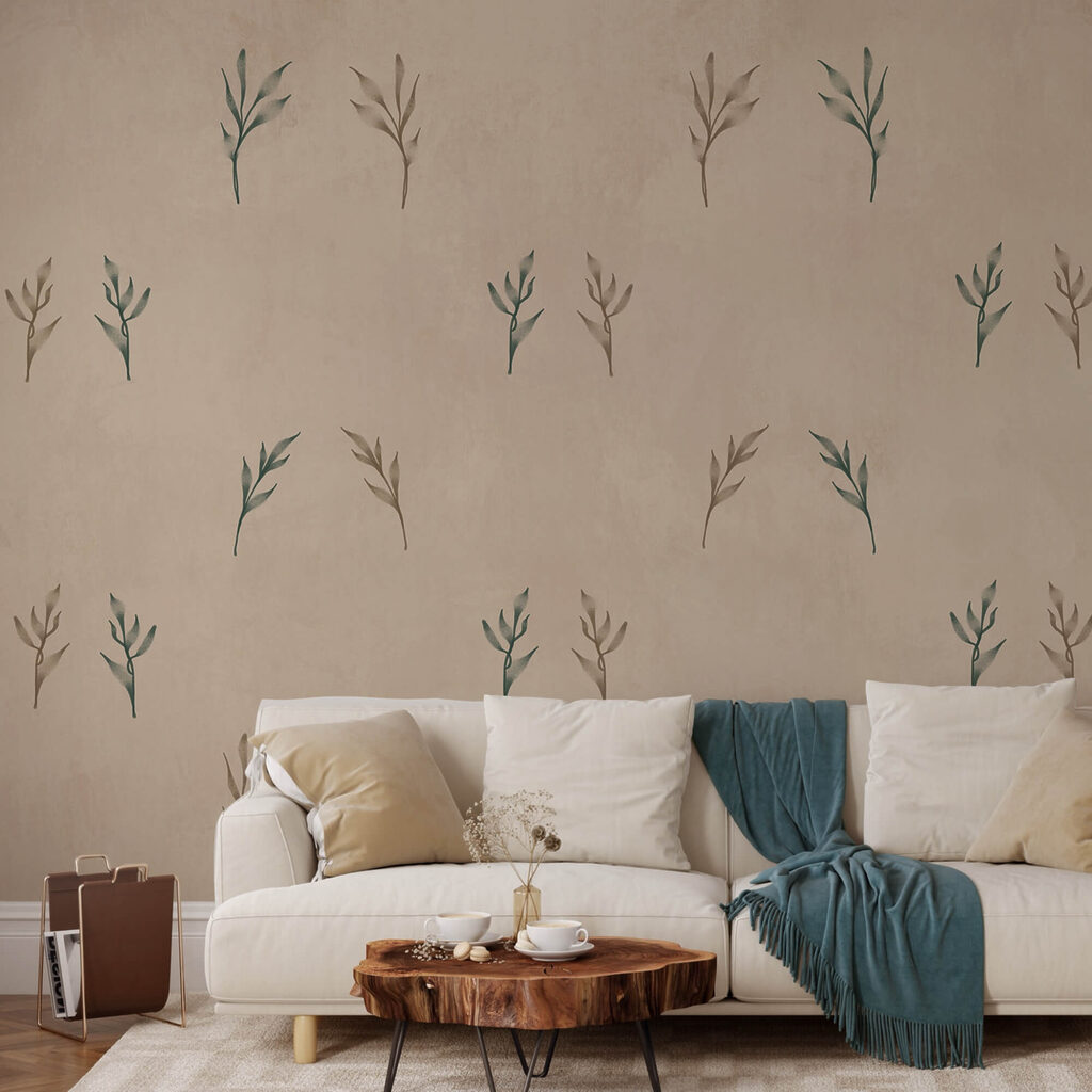 Levélminta bézs háttérrel