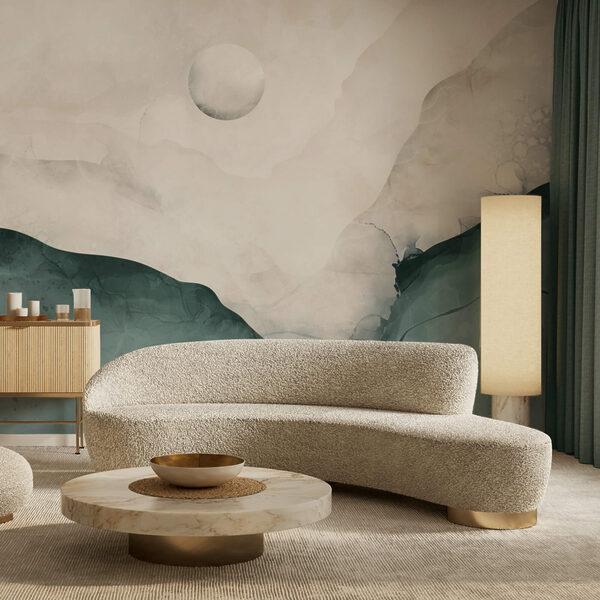 Fotótapéta Fotótapéta Festmény egy hegyről, holddal az égen (Cikkszám: t00298)