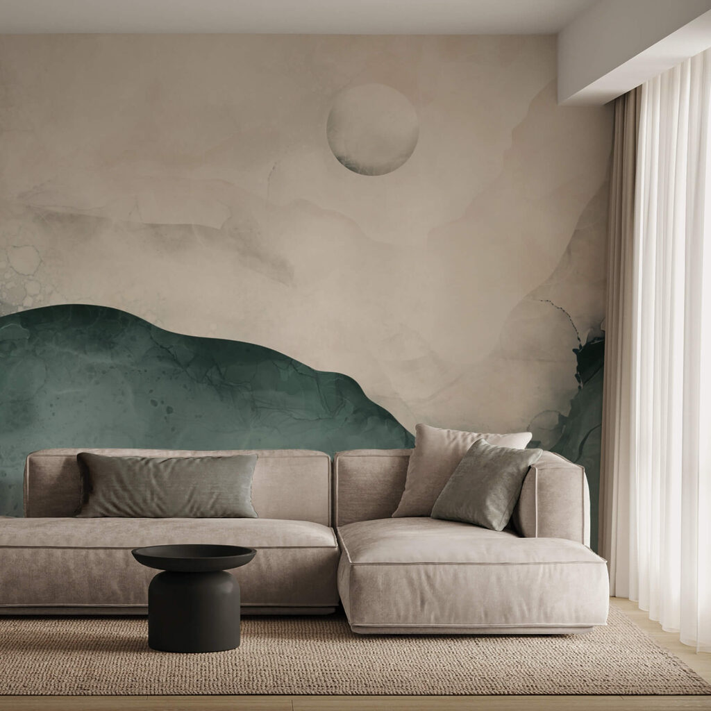 Festmény egy hegyről, holddal az égen Festmény egy hegyről, holddal az égen